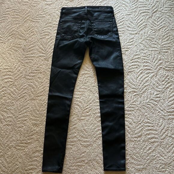 Adriano Goldschmied AG The Farrah Skinny High Rise Black Coated Jeans 25R - Picture 14 of 16